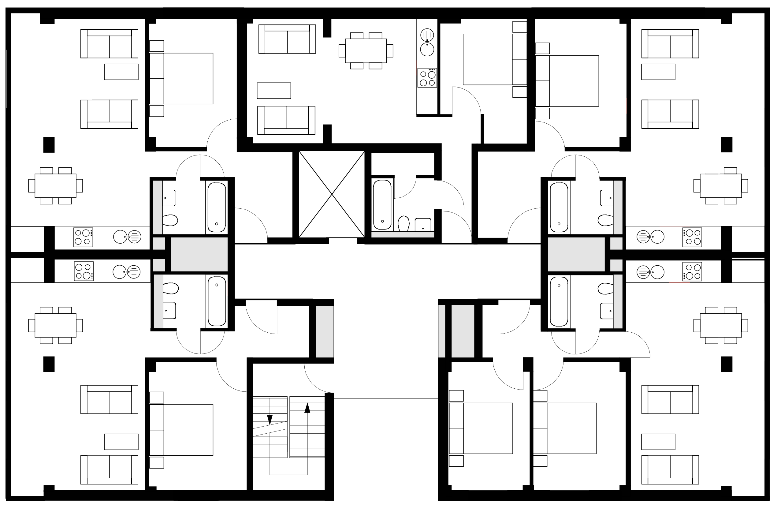 Illustrative floor plan for levels 1 to 12